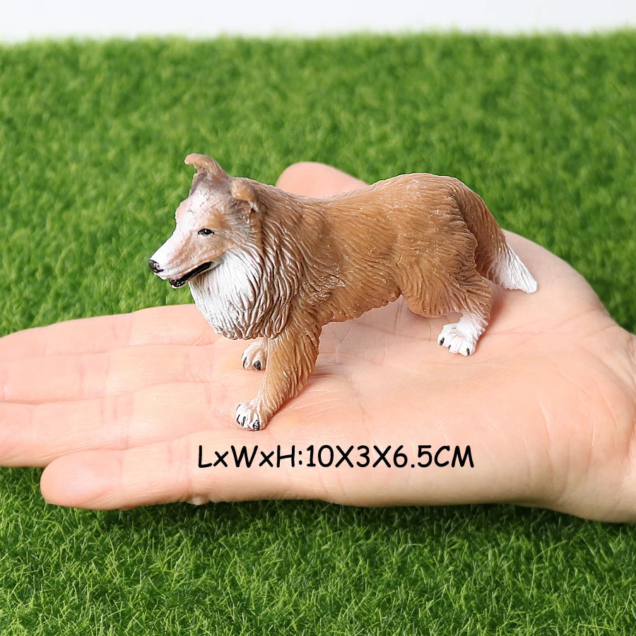Realistic Dog Animal Figurine Set Retriever Shepherd Saint