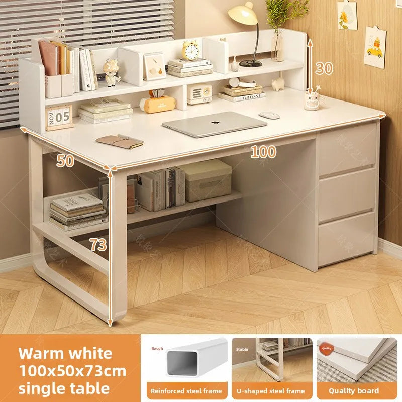 Firm Desk Simple Bookshelf Integrated Learning Desk
