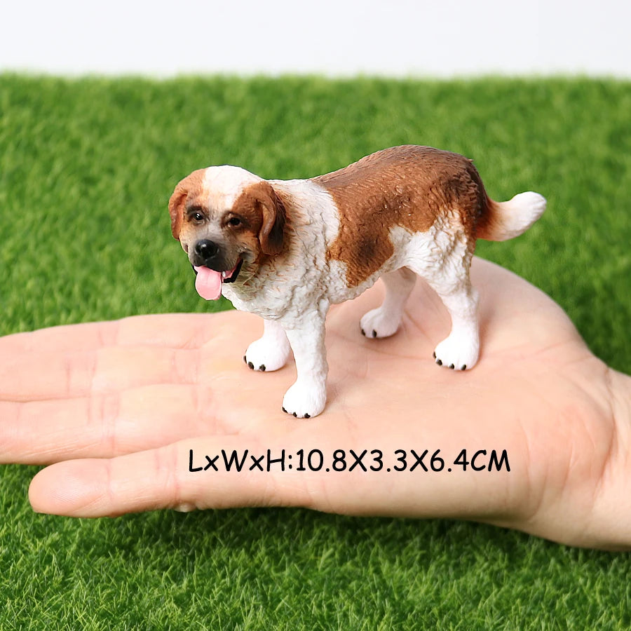 Realistic Dog Animal Figurine Set Retriever Shepherd Saint